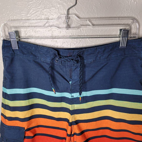Billabong Mens Board Shorts Swim Blue Multicolor Stripe Drawstring size 28 - Picture 3 of 7